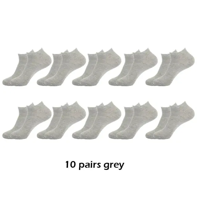 10 Pairs Men's Breathable Ankle Socks Cotton