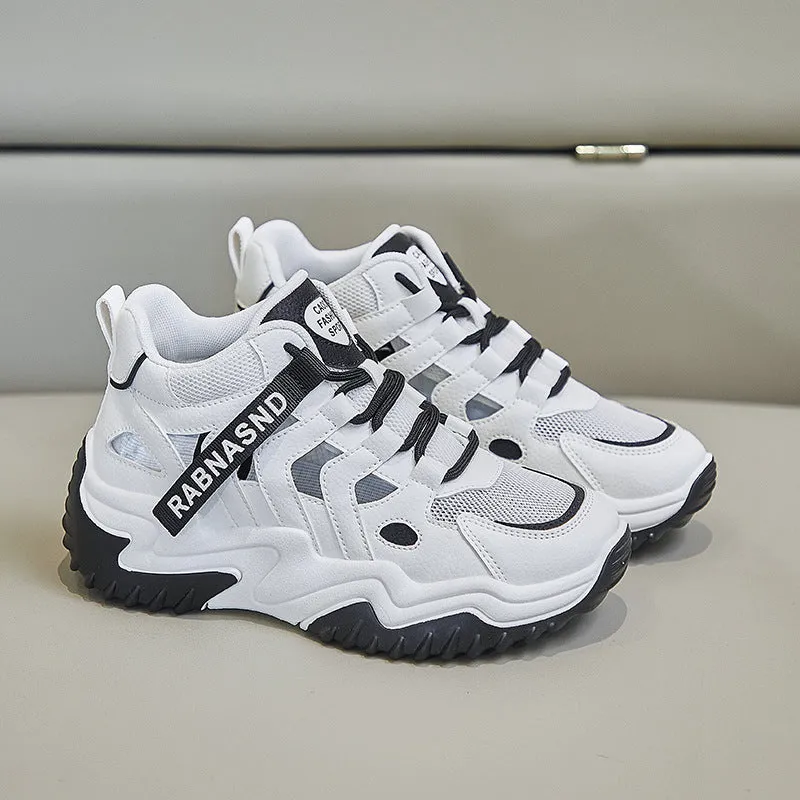 2025  Korean version of the new dad shoes women  summer hollow breathable student sports shoes casual shoes thick sole heightening Z307