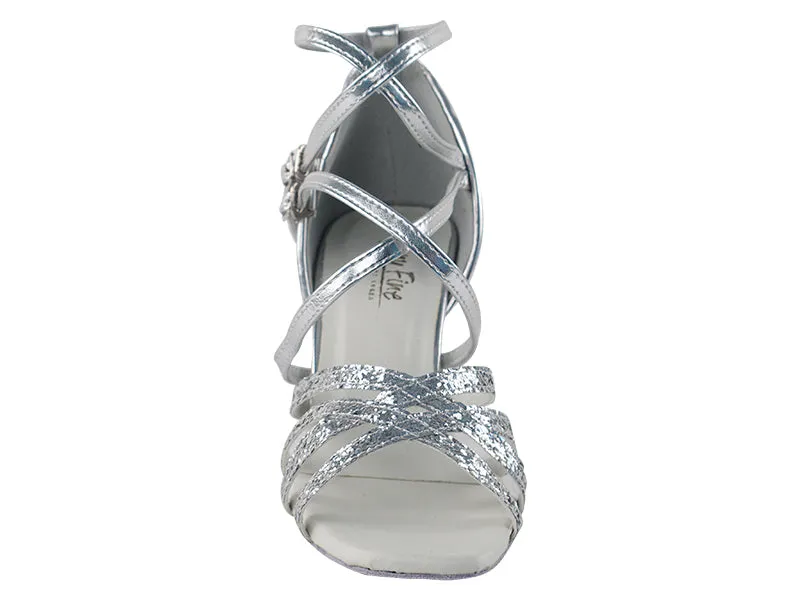 5008Mirage Silver Sparkle & Silver Leather