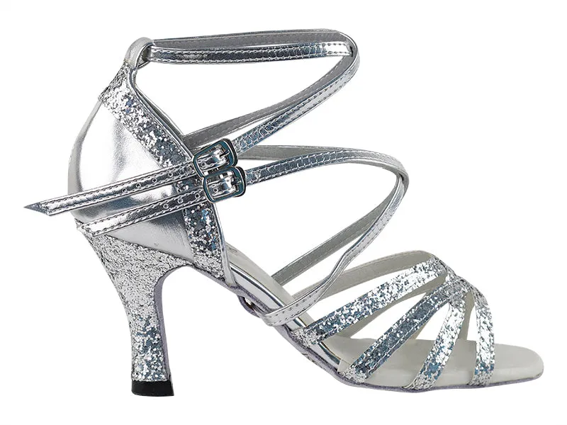 5008Mirage Silver Sparkle & Silver Leather