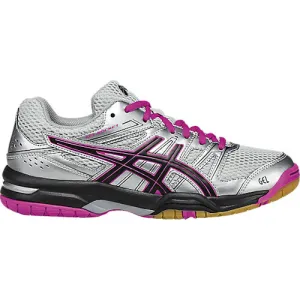 Asics Women's Gel-Rocket 6 Indoor Court Shoes in Silver/Black/Pink