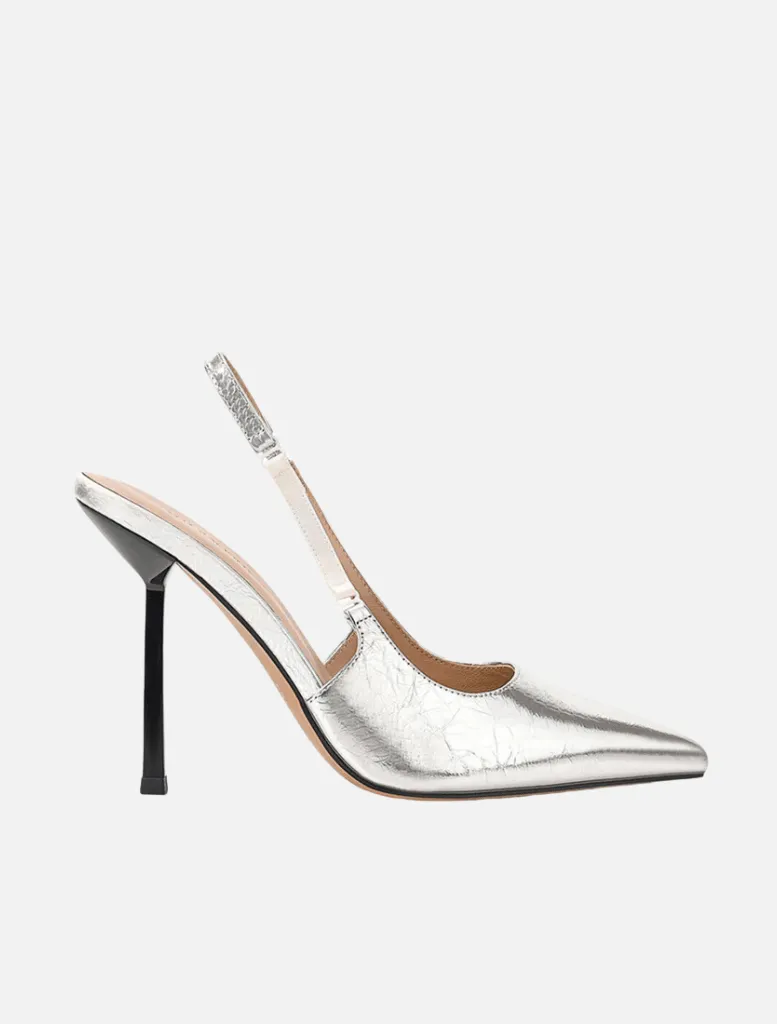 Aylah Pump Metallic  Leather - Silver