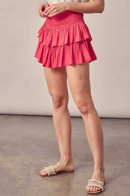 BELLA RUFFLE SKIRT (PARADISE PINK)