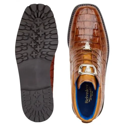 Belvedere  Gallardo Antique Sport Genuine Crocodile Tractor Sole Ankle Boots