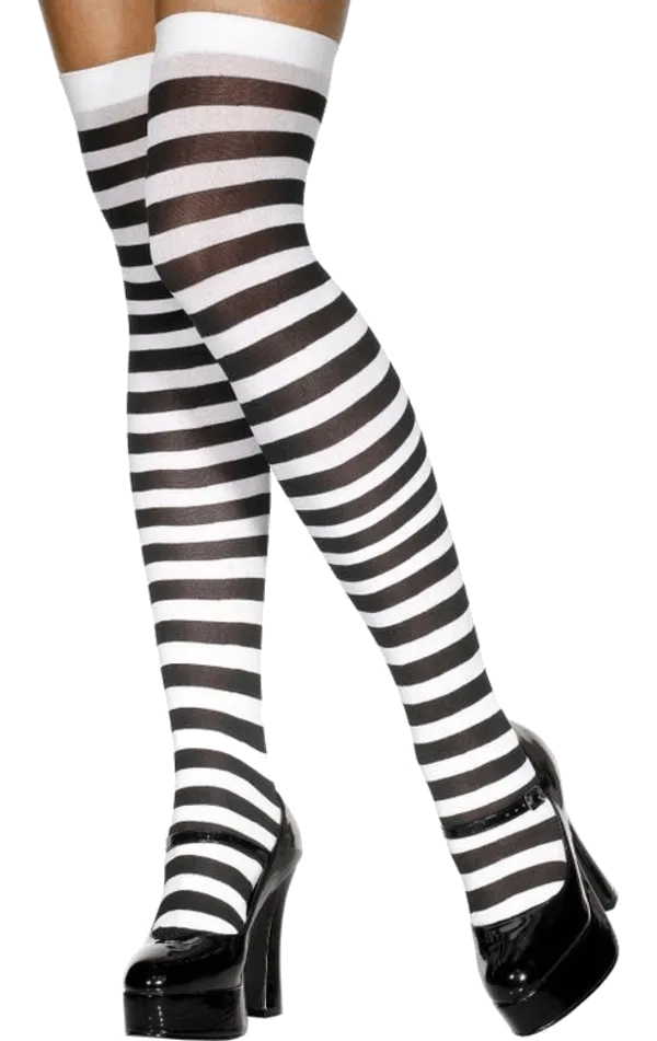 Black and White Stripe Stockings