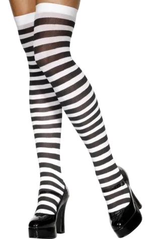 Black and White Stripe Stockings