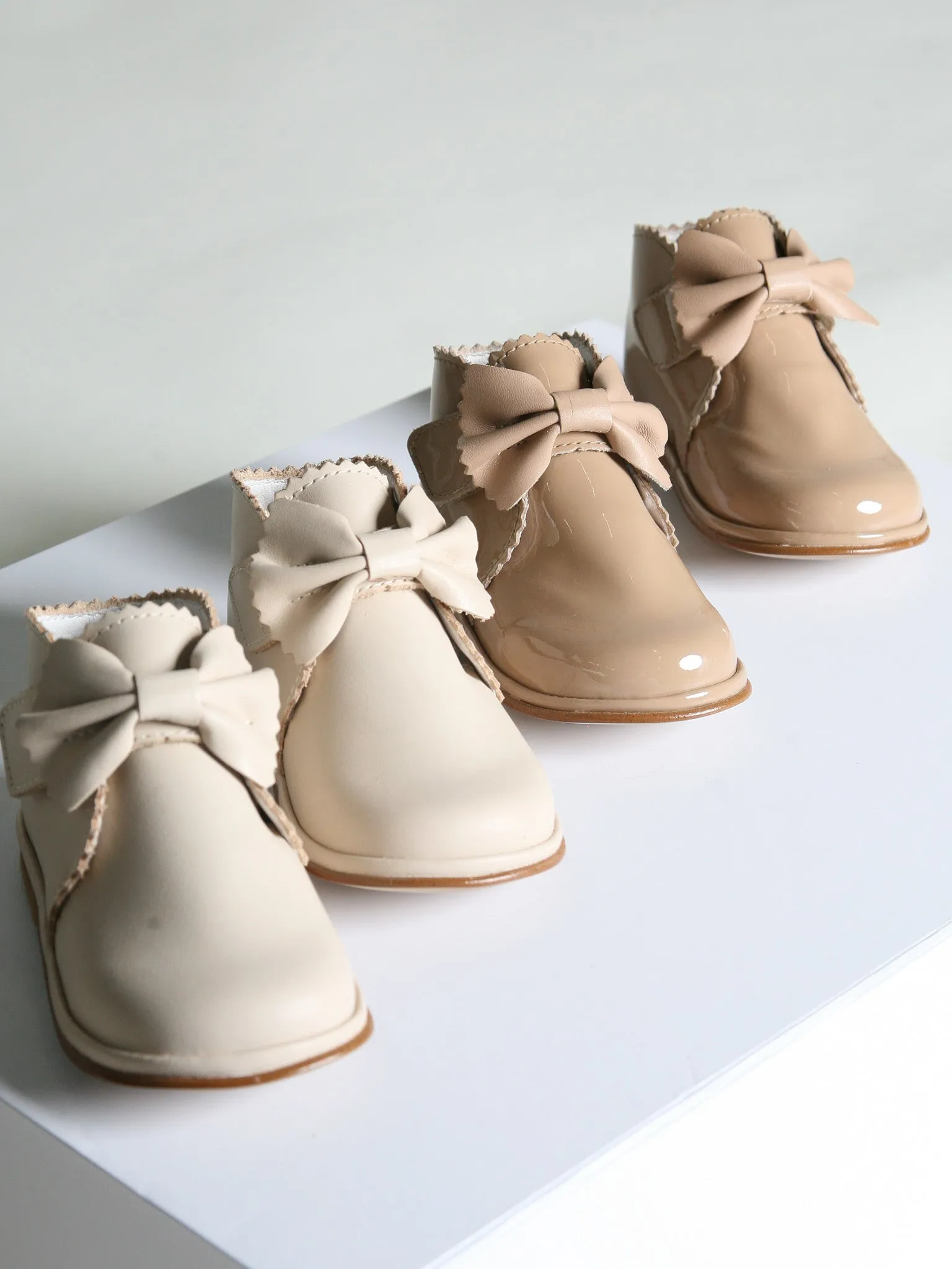 Borboleta Camel 'Sharon' Patent Leather Bow Boot