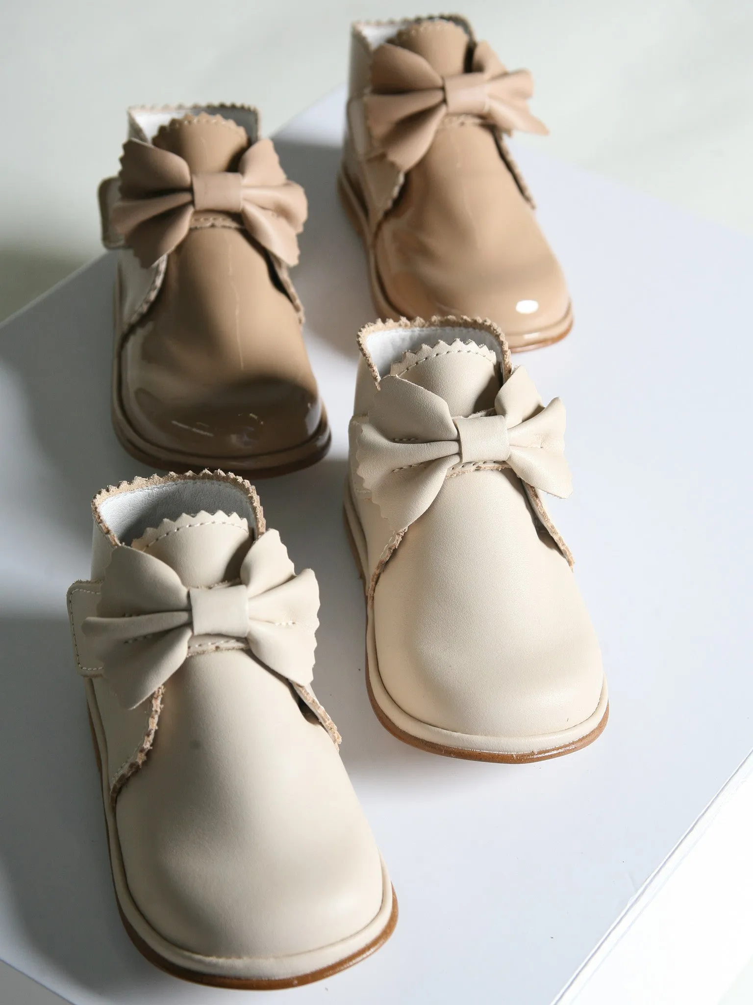 Borboleta Camel 'Sharon' Patent Leather Bow Boot