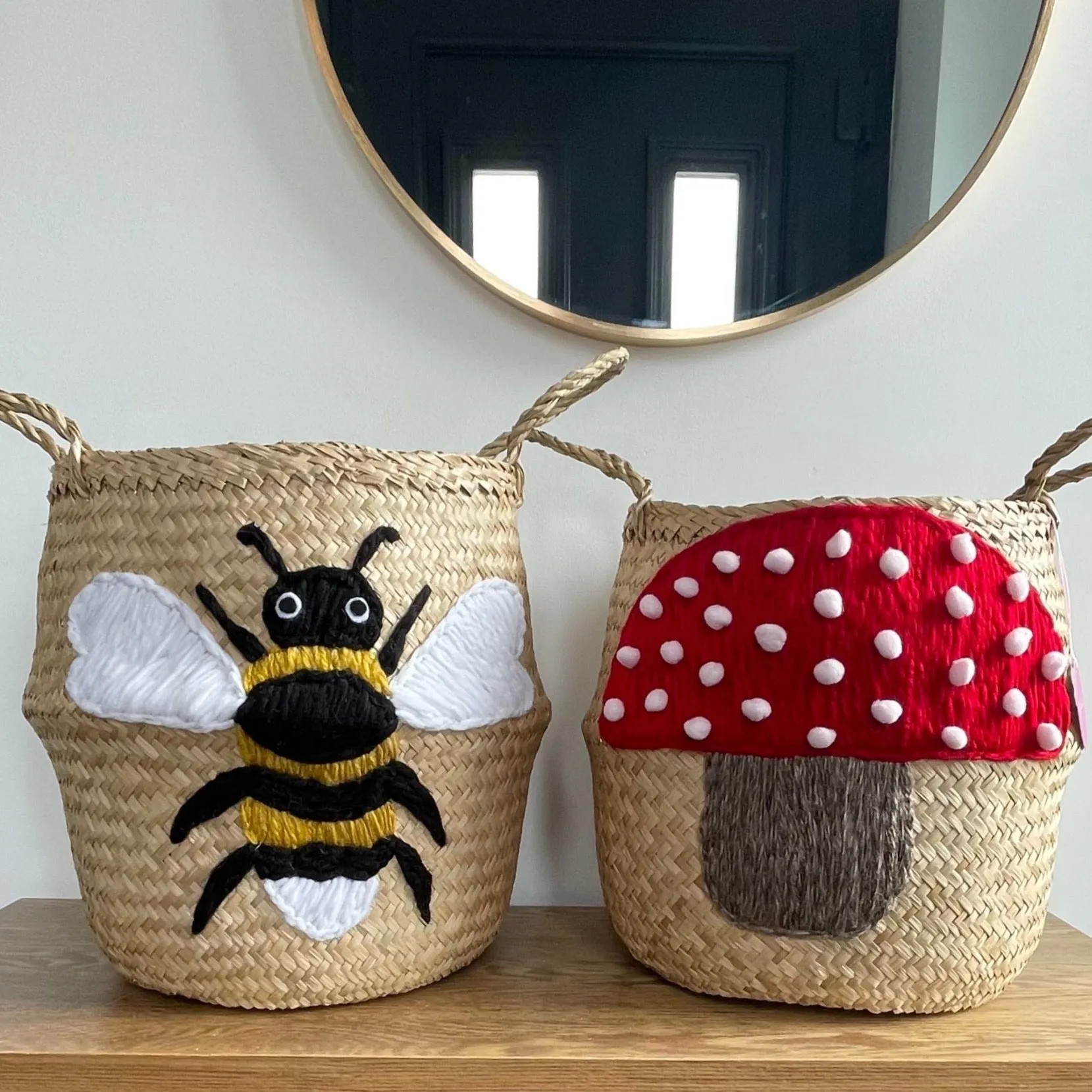 Bumble Bee Handwoven Storage Basket (Medium)