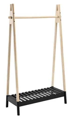 Contemporary eco-Conscious High Quality Clothes Rail with Shoe Rack | Natural & Black | 1.7m  High
