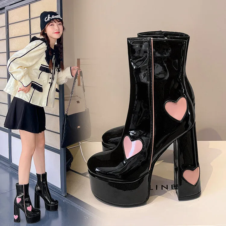 Cute Heart High-heeled Shoes