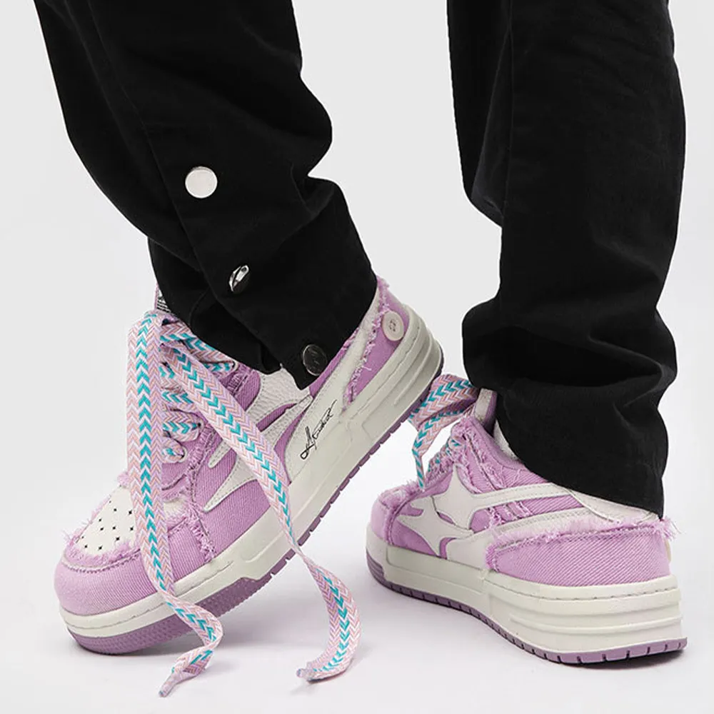 Cyber Envoy | High Street Purple Raw Edge Sneaker