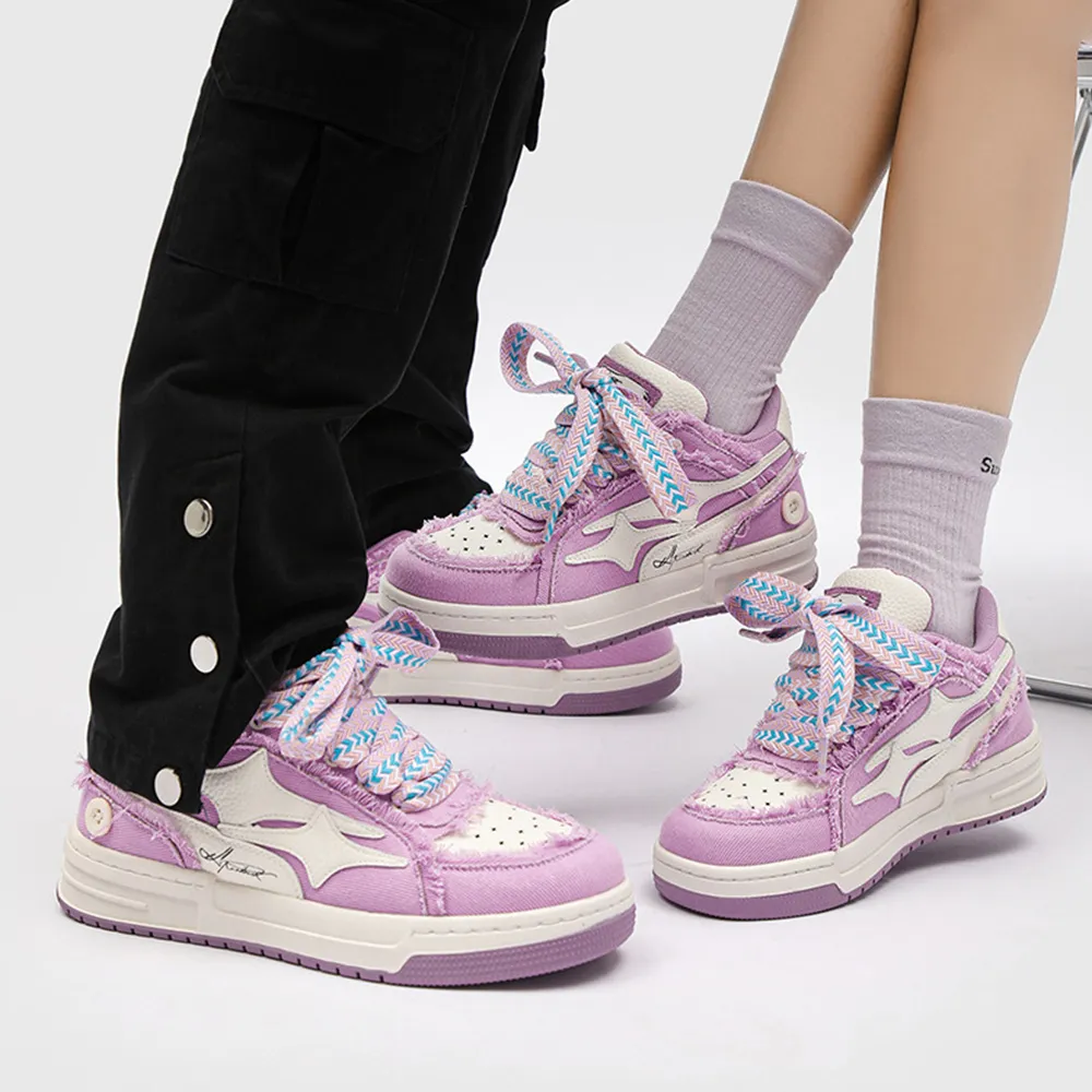 Cyber Envoy | High Street Purple Raw Edge Sneaker