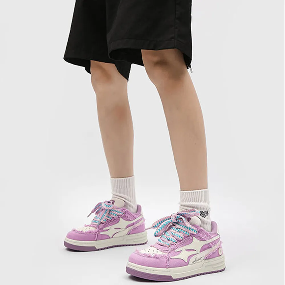 Cyber Envoy | High Street Purple Raw Edge Sneaker