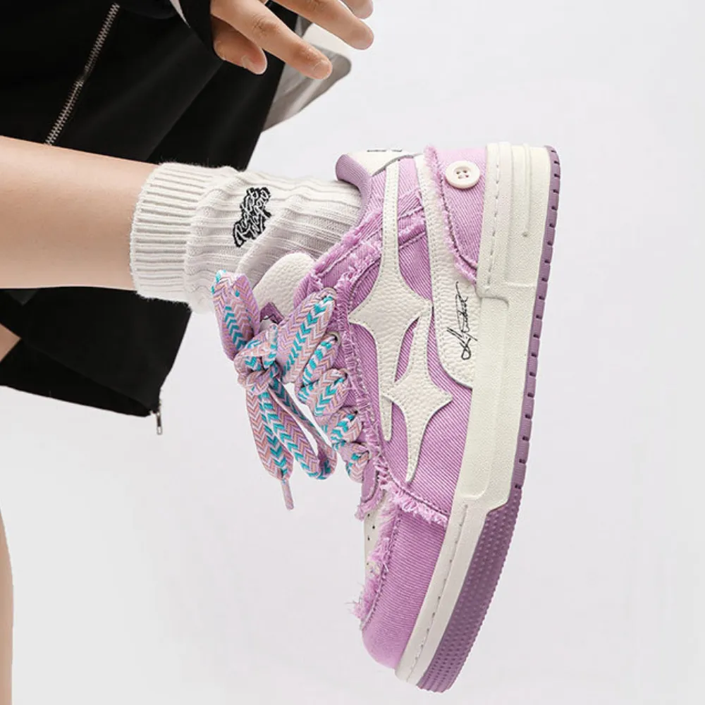 Cyber Envoy | High Street Purple Raw Edge Sneaker