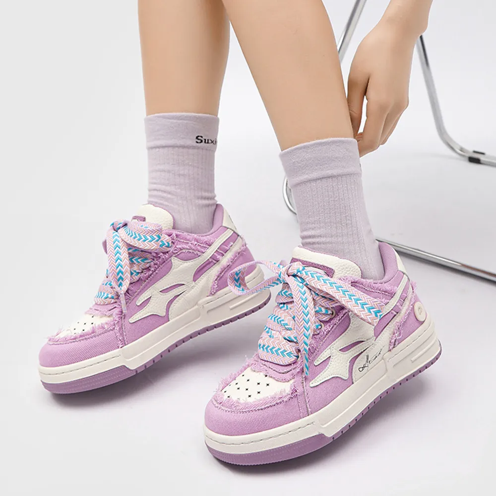 Cyber Envoy | High Street Purple Raw Edge Sneaker