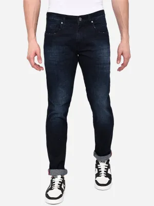 Dark Blue Solid Slim Fit Jeans | JadeBlue