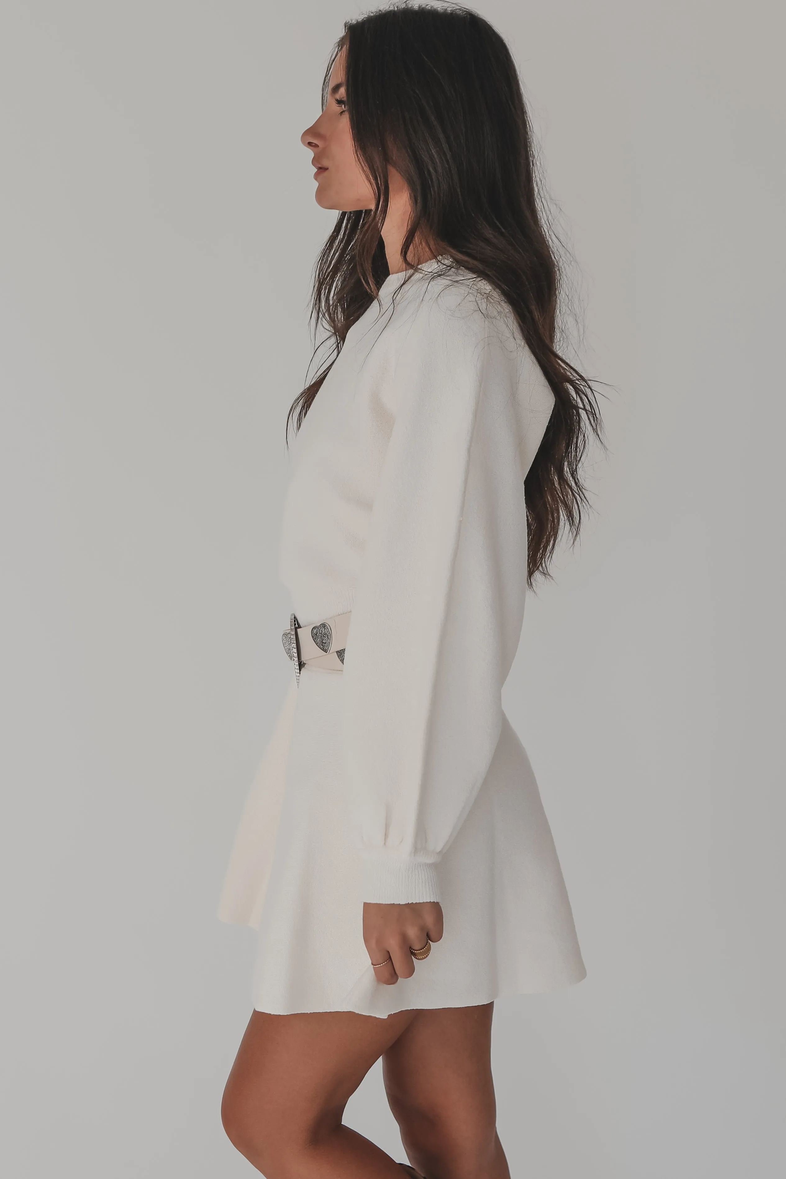 DEAL Sweet On Me Babydoll Long Sleeve Sweater Dress