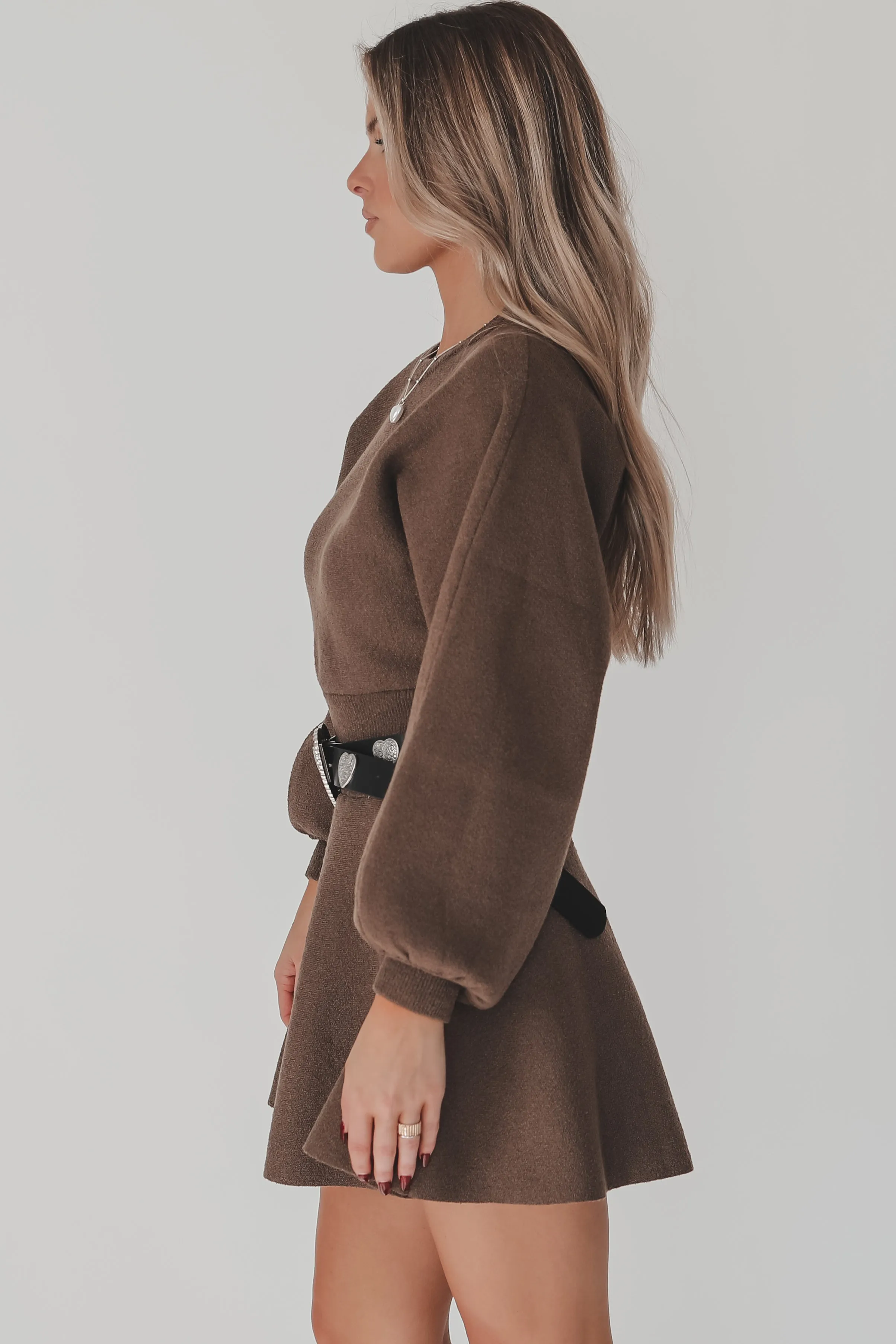 DEAL Sweet On Me Babydoll Long Sleeve Sweater Dress
