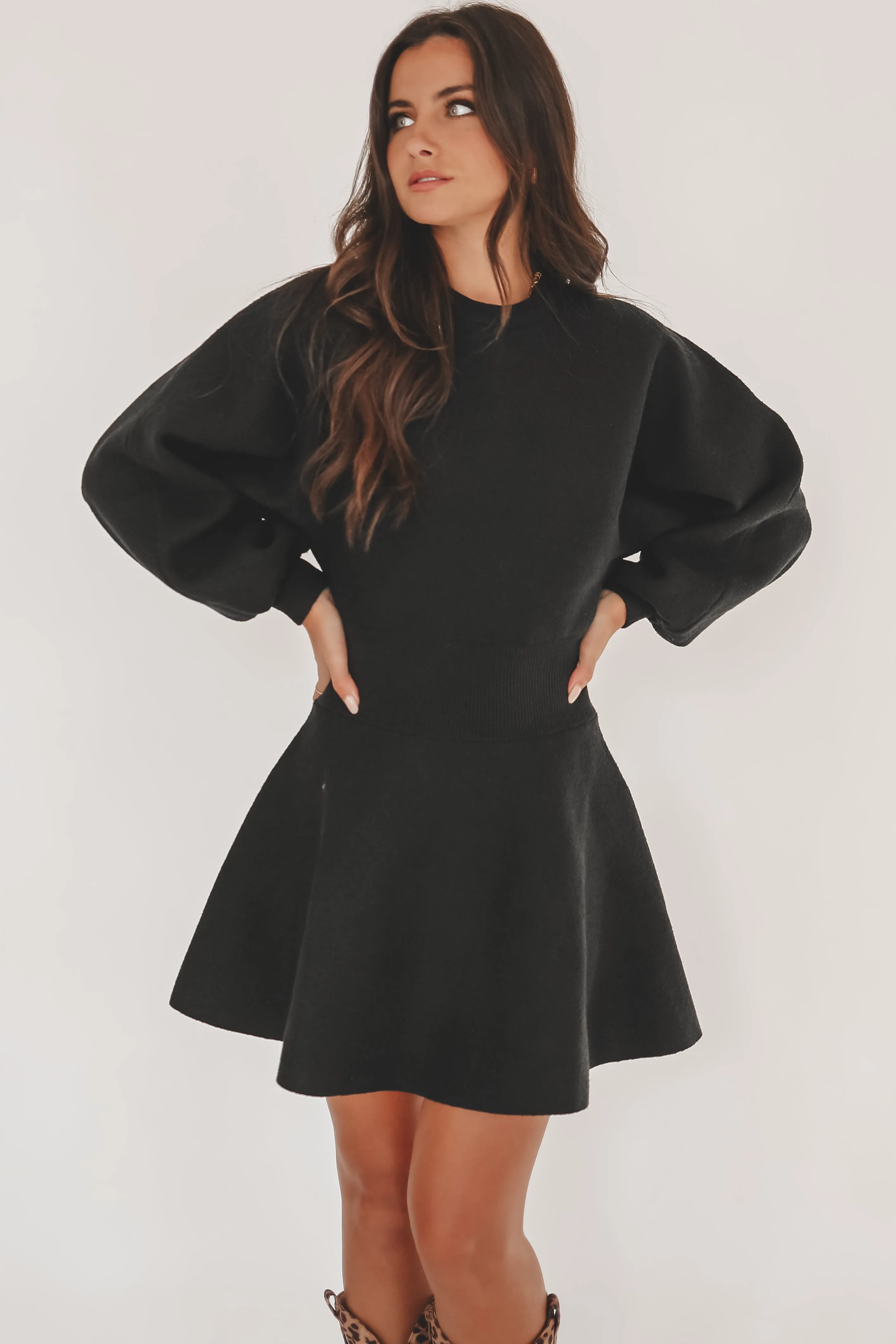 DEAL Sweet On Me Babydoll Long Sleeve Sweater Dress