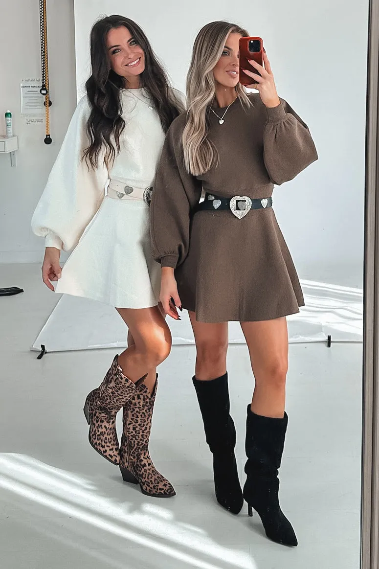 DEAL Sweet On Me Babydoll Long Sleeve Sweater Dress