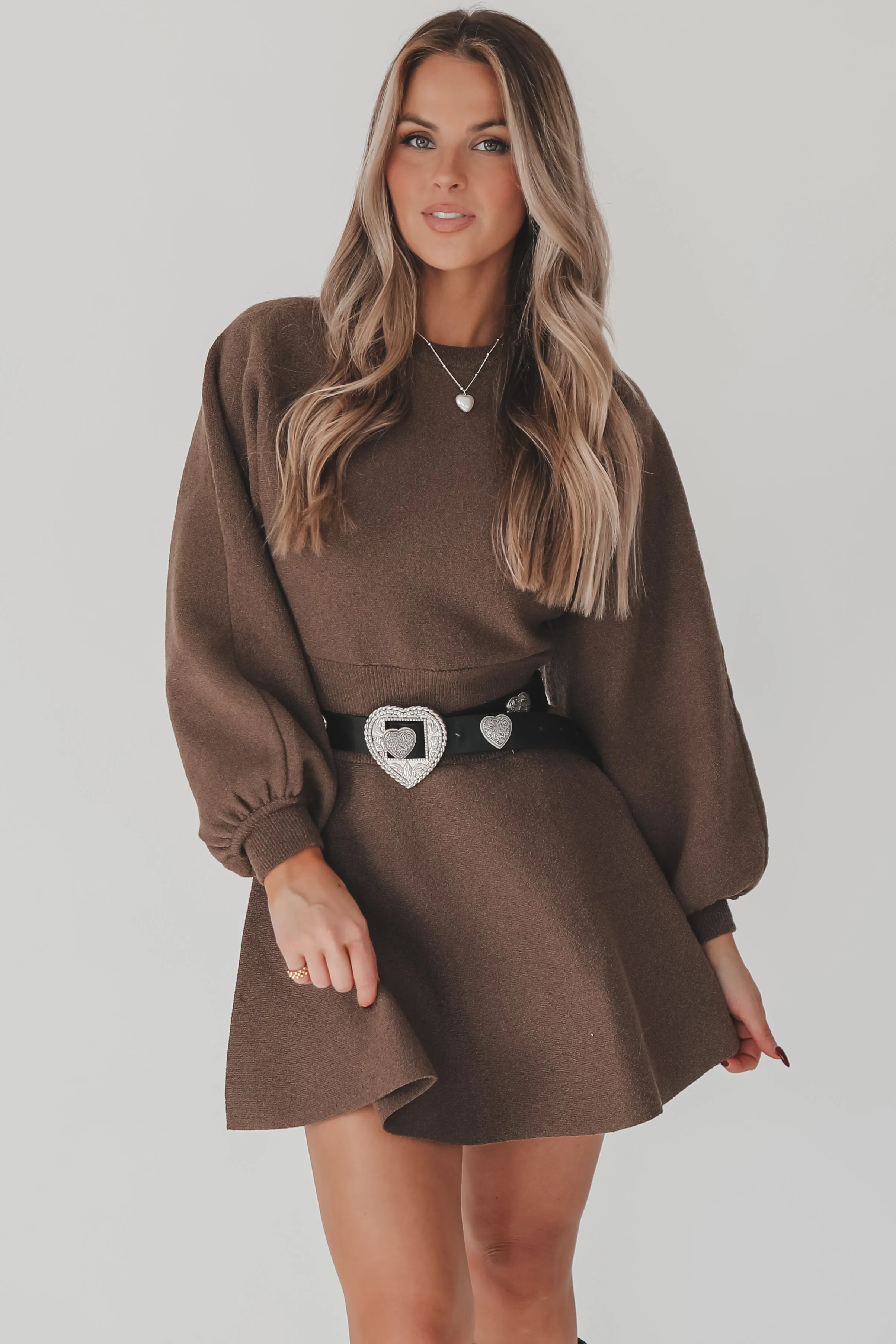 DEAL Sweet On Me Babydoll Long Sleeve Sweater Dress
