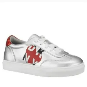 DKNY Girls Silver Heart Sneakers 13