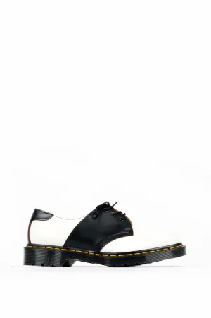 DR MARTENS 1461 SADDLE SHOE WHITE BLACK