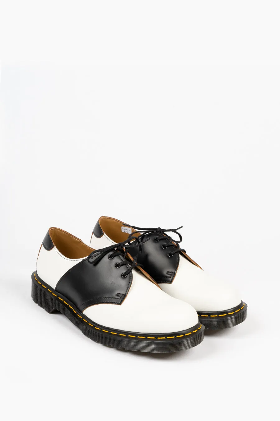 DR MARTENS 1461 SADDLE SHOE WHITE BLACK