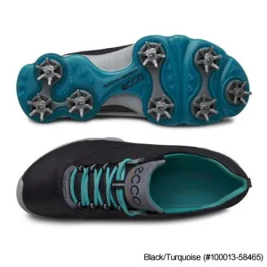 Ecco 2014 Ladies Biom Golf Lace Shoes 7/7.5 (EUR 38) Black/Turquoise (#100013-58465)