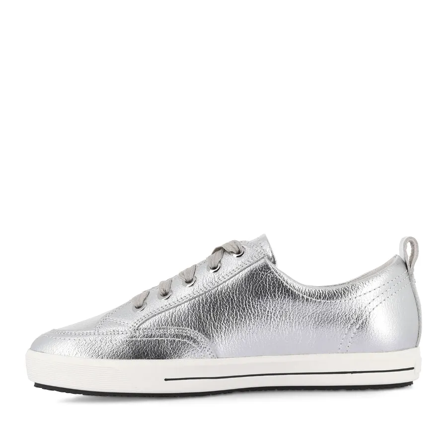 ELLIE V - SILVER TUMBLED LEATHER
