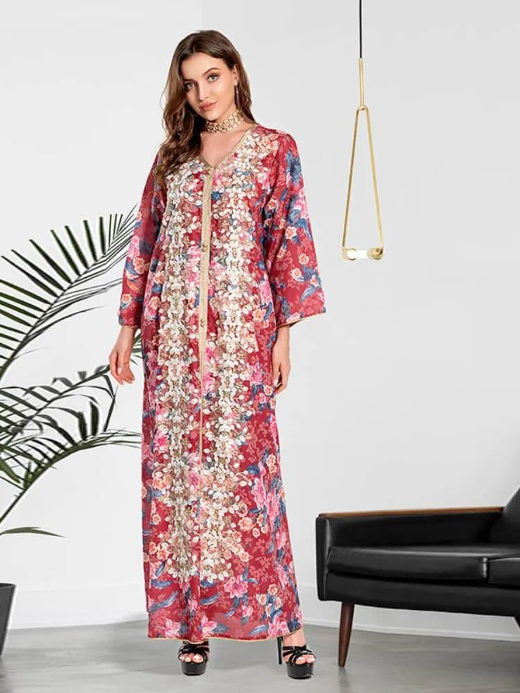 Embroidered Jalabiya Dress