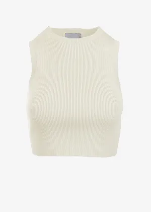 EMMA RIBBED CROP TANK - IVORY