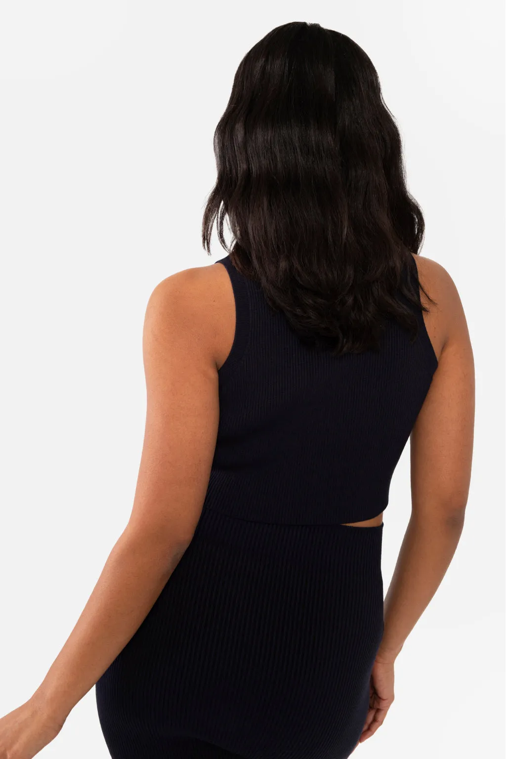 EMMA RIBBED CROP TANK - LODEN GREEN