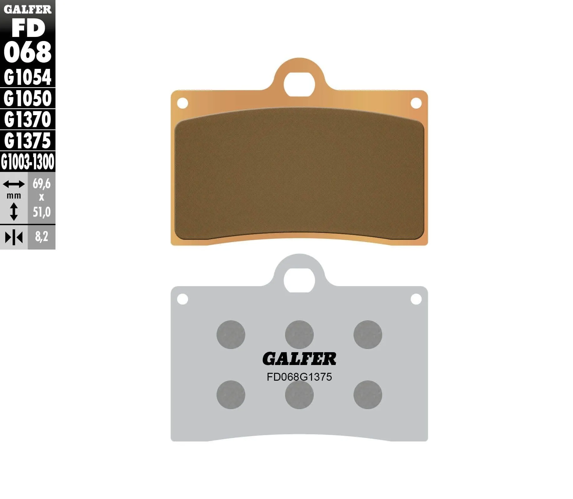 GALFER FD068G1054 Semi-Metallic Brake Pads