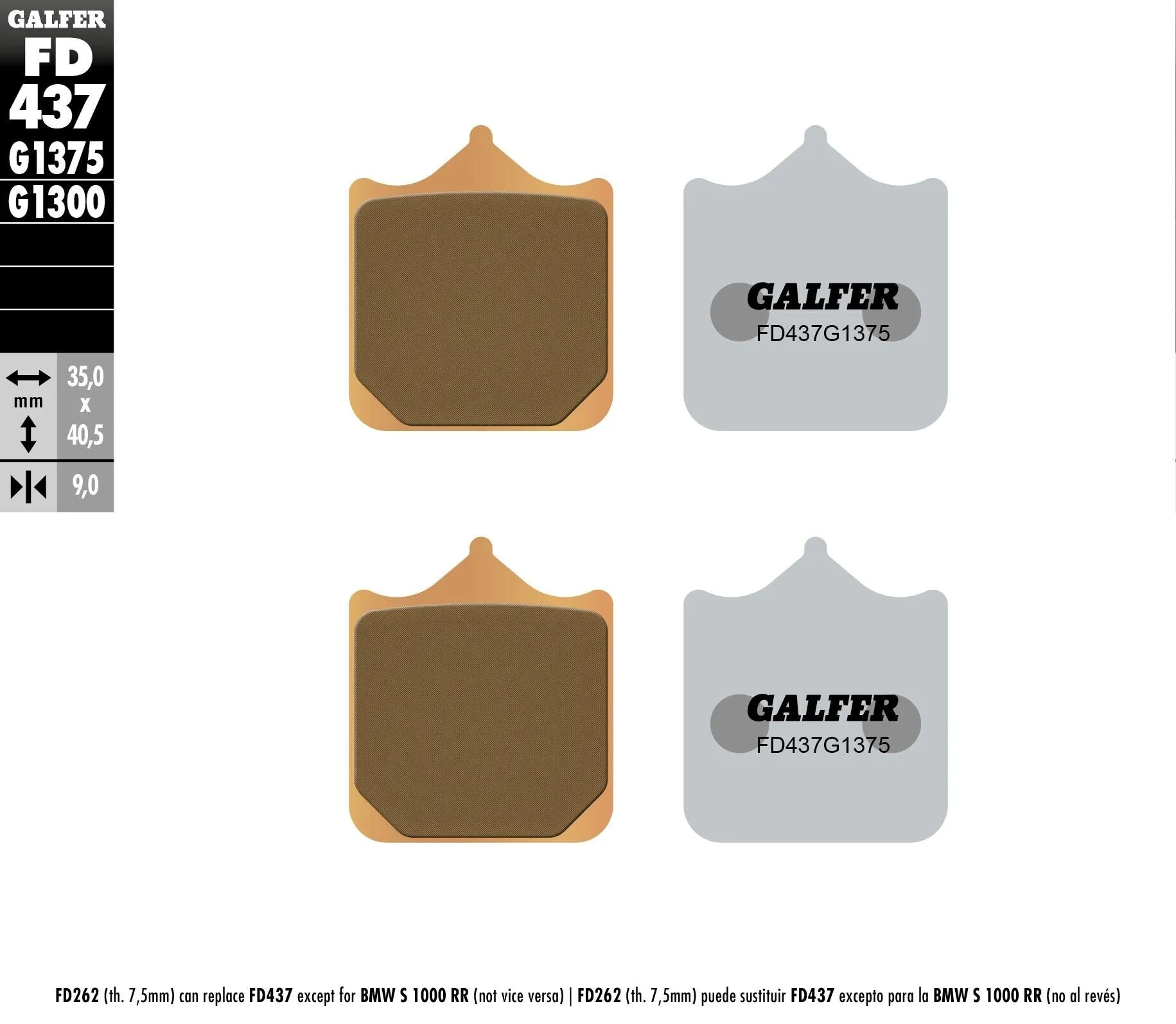 GALFER FD437G1375 HH Sintered Brake Pads