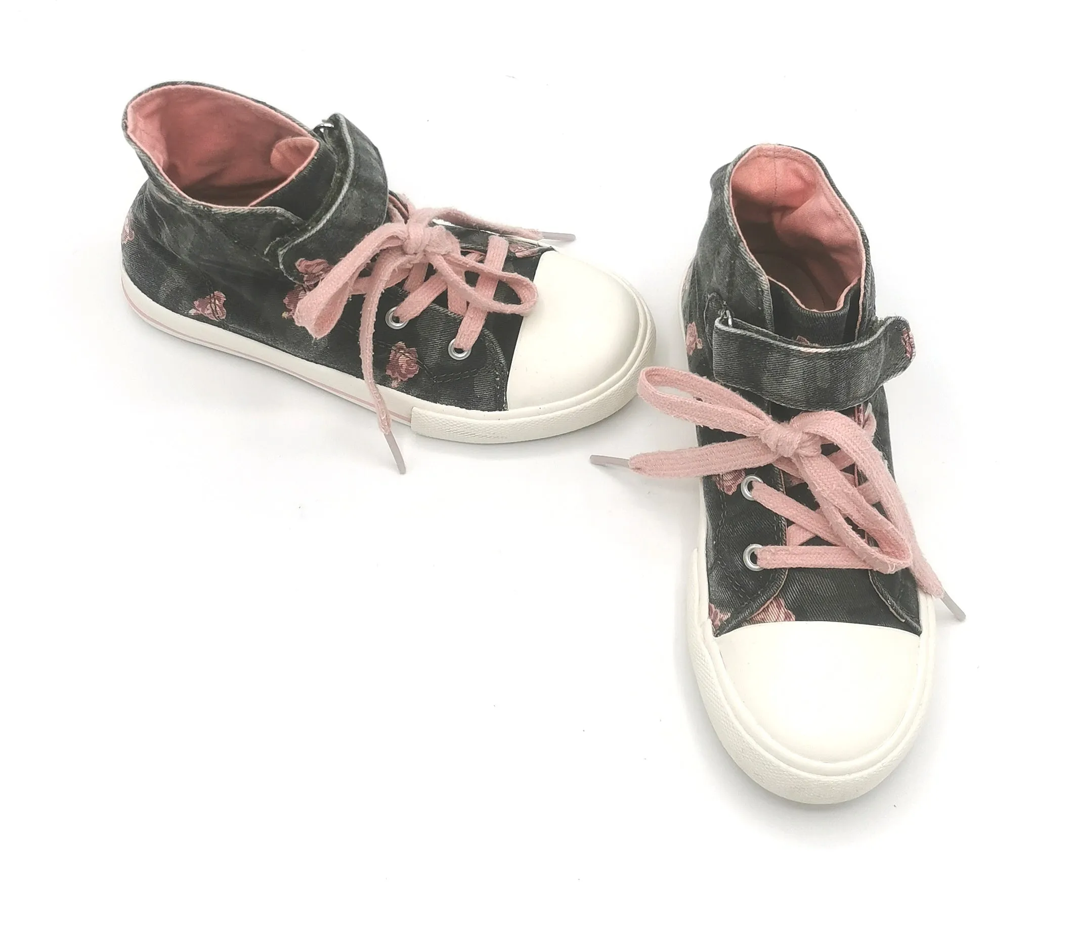 GIRL SIZE 1 YOUTH - GEORGE, High-Tops, Floral / Camo VGUC B2