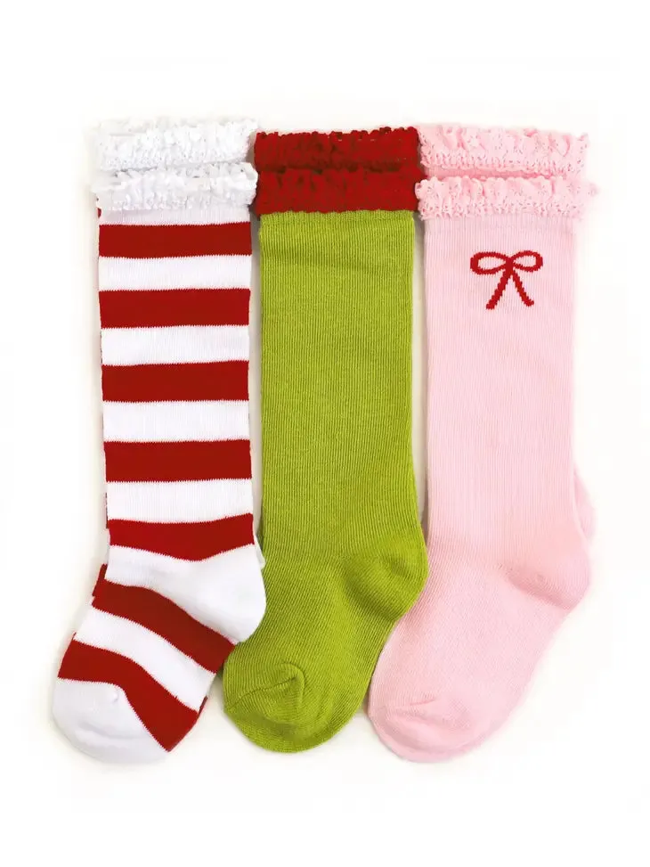 Grinch Knee High Sock | Lime   Red