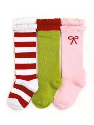 Grinch Knee High Sock | Lime   Red