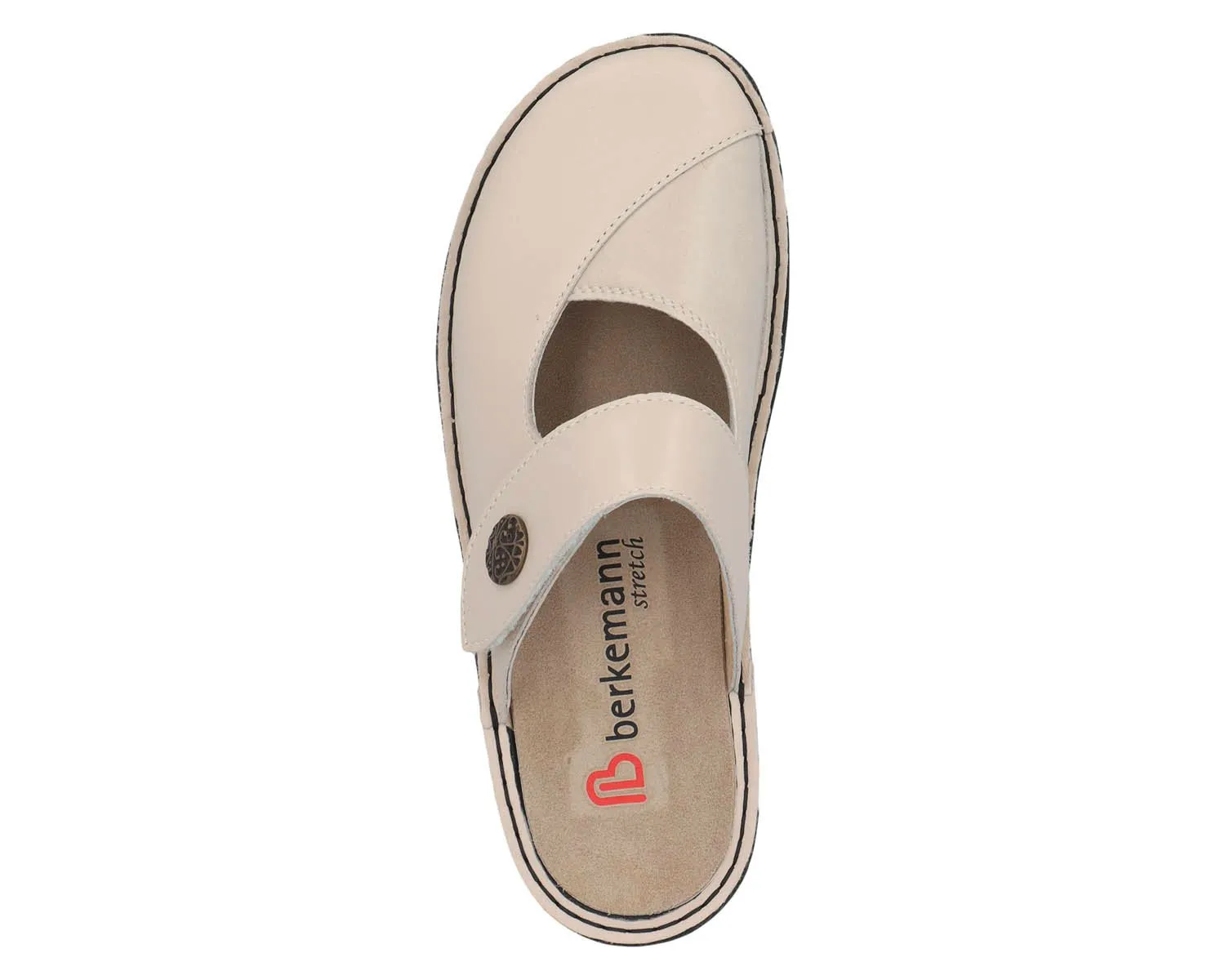 HELIANE Beige Leather/ Stretch