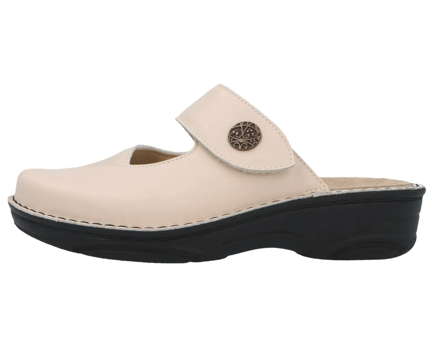 HELIANE Beige Leather/ Stretch