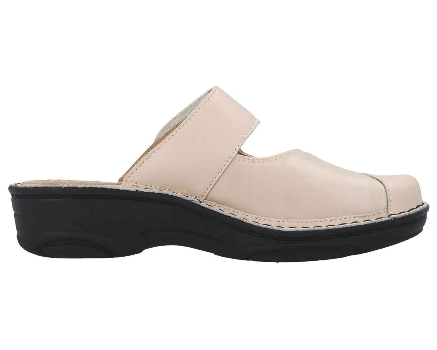 HELIANE Beige Leather/ Stretch