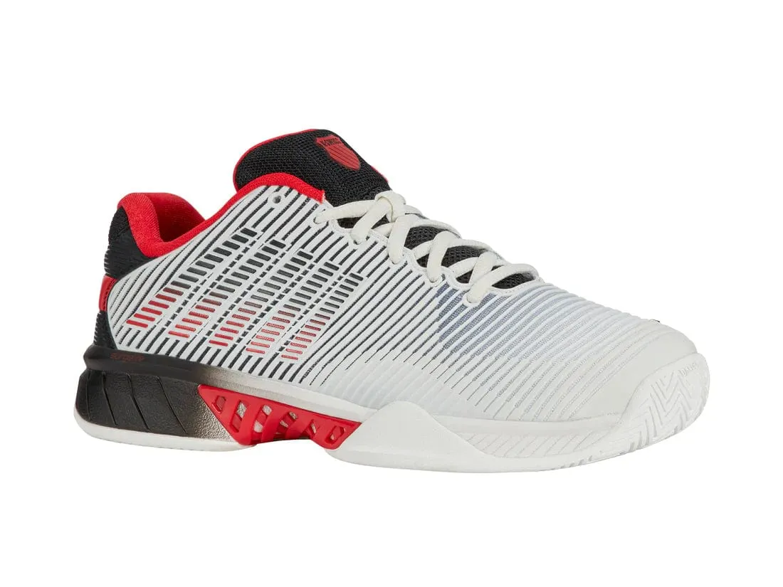 K-Swiss Men's Hypercourt Express 2 Wide Shoes (BRIGHT WHITE/STRETCH LIMO/HIGH RISK RED)
