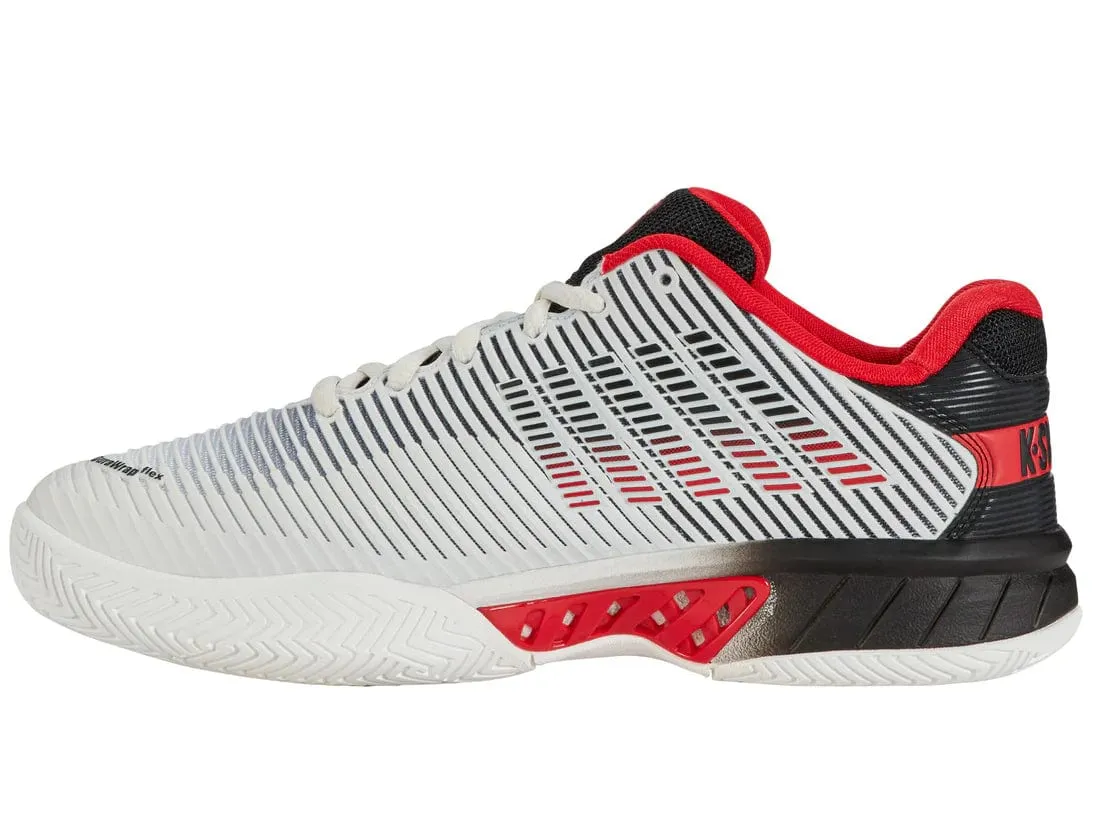 K-Swiss Men's Hypercourt Express 2 Wide Shoes (BRIGHT WHITE/STRETCH LIMO/HIGH RISK RED)