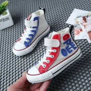 Kids Shoes Canvas High Top Children's Sneakers Boys Girls Casual Shoes Korean Breathable Student Sport Shoes Sapato Infantil