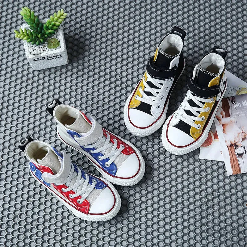 Kids Shoes Canvas High Top Children's Sneakers Boys Girls Casual Shoes Korean Breathable Student Sport Shoes Sapato Infantil