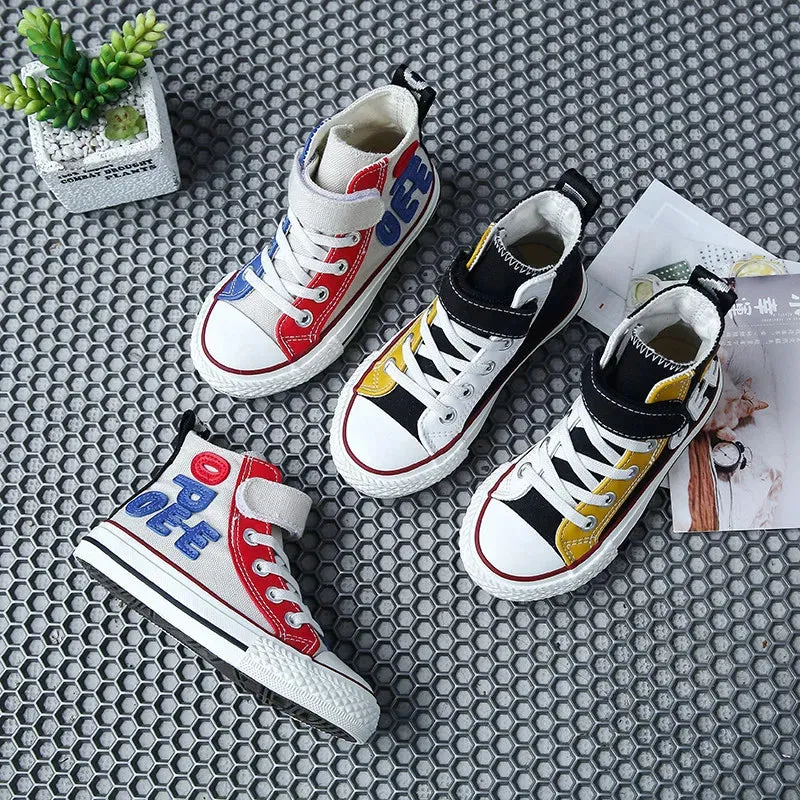 Kids Shoes Canvas High Top Children's Sneakers Boys Girls Casual Shoes Korean Breathable Student Sport Shoes Sapato Infantil