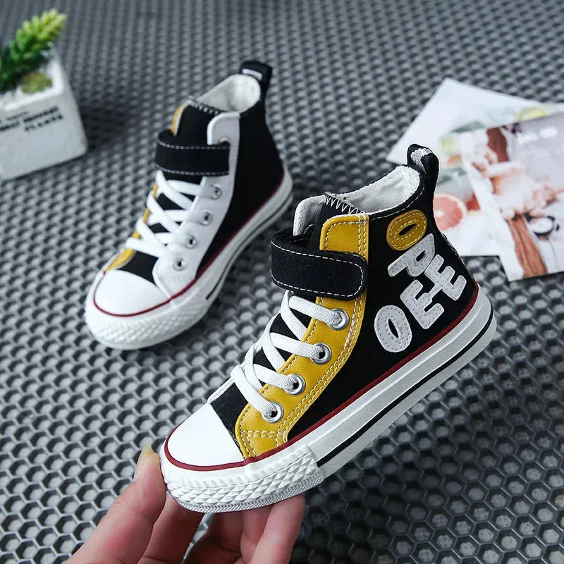 Kids Shoes Canvas High Top Children's Sneakers Boys Girls Casual Shoes Korean Breathable Student Sport Shoes Sapato Infantil