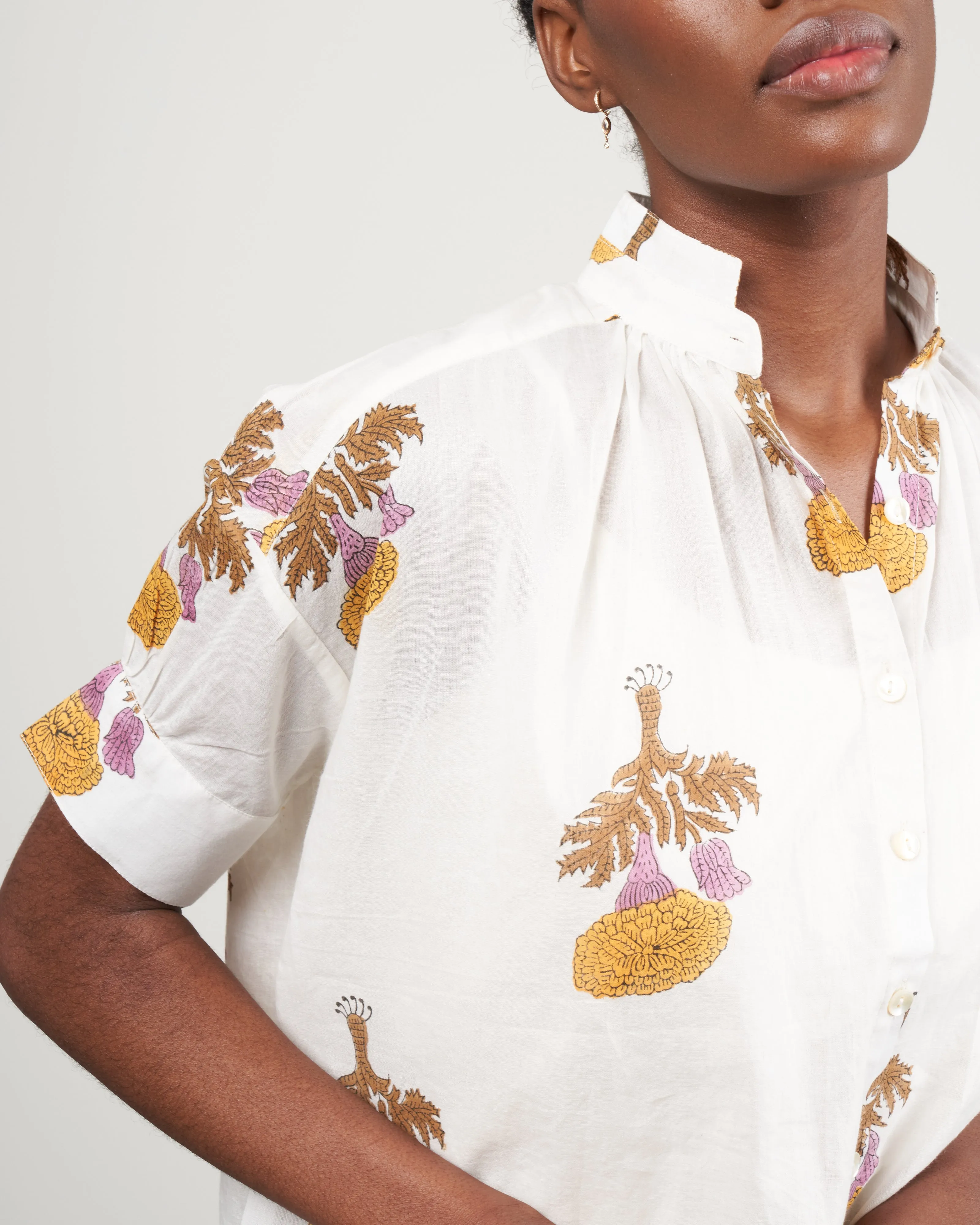 kitsey goldenrod shirt - white/yellow goldenrod