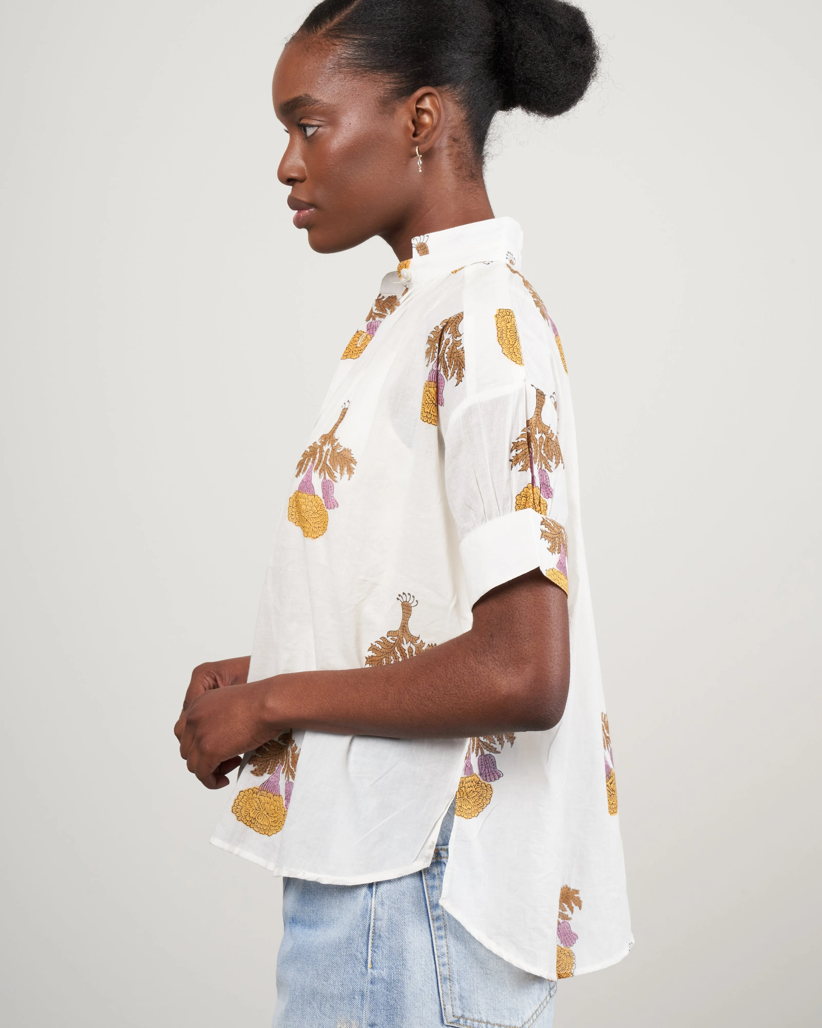 kitsey goldenrod shirt - white/yellow goldenrod